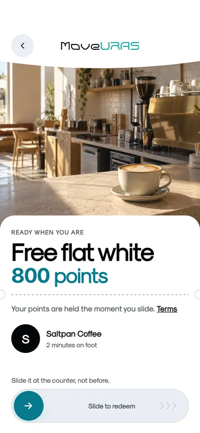 An offer in the app, on example data